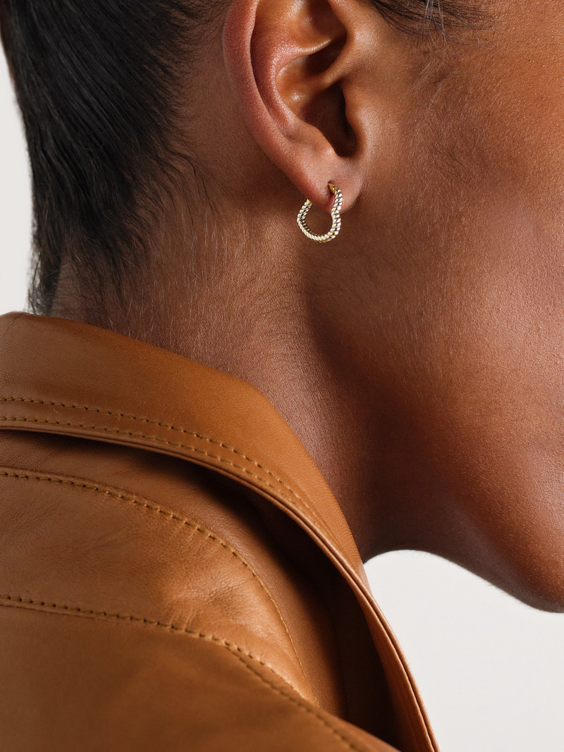 Yvonne Léon Mini Créole Coeur 9-karat Yellow And White Gold Single Hoop Earring outlook