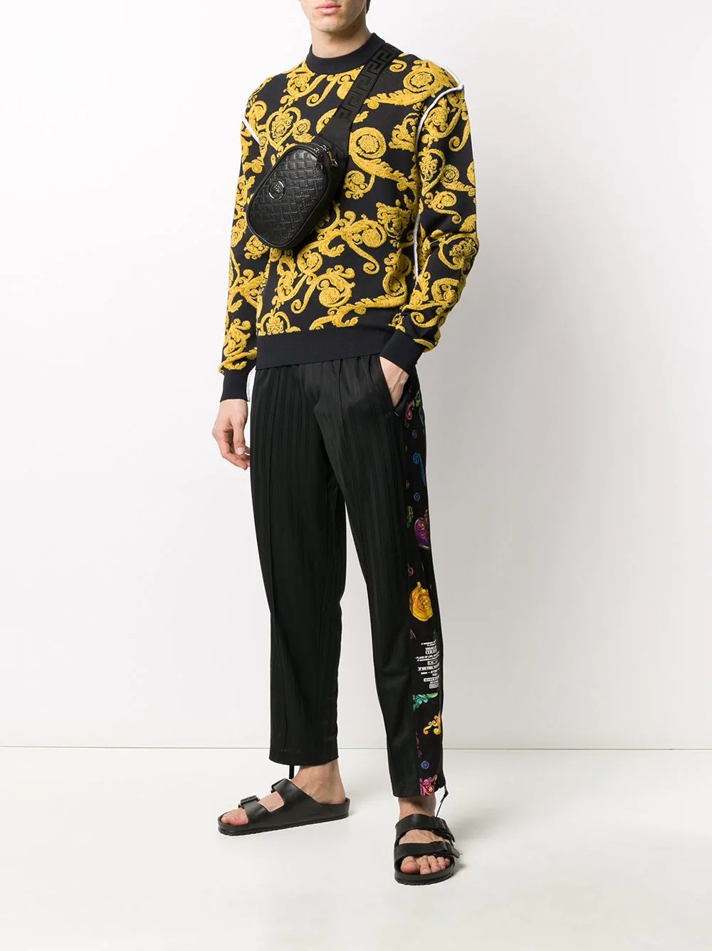 baroque print detailed track pants - 2