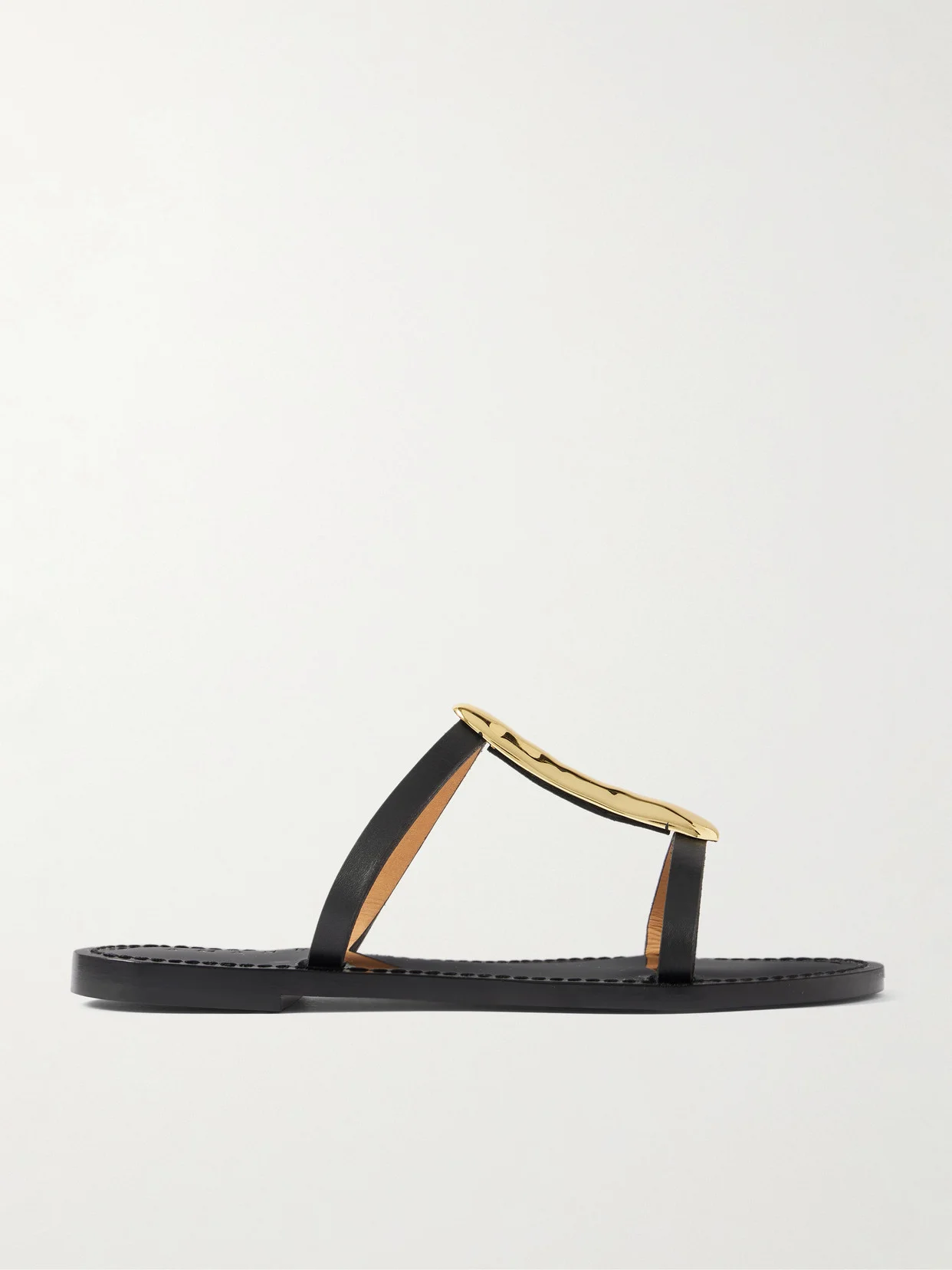 The Sahara Gold-tone And Leather Sandals - 1