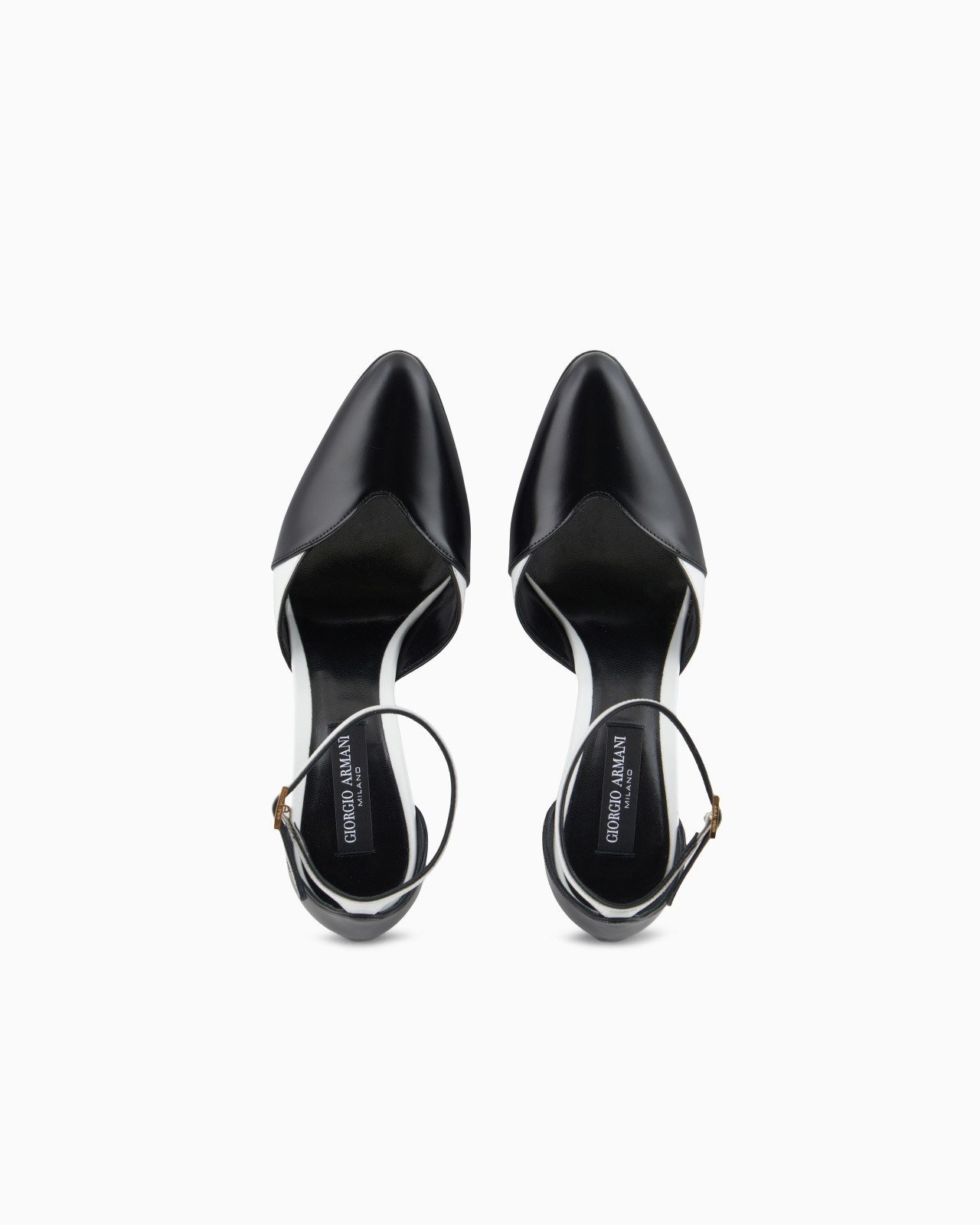 TWO-TONE BRUSHED LEATHER COURT SHOES WITH A STRAP - 3