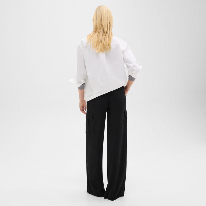 Theory Wide-Leg Cargo Pant in Admiral Crepe outlook