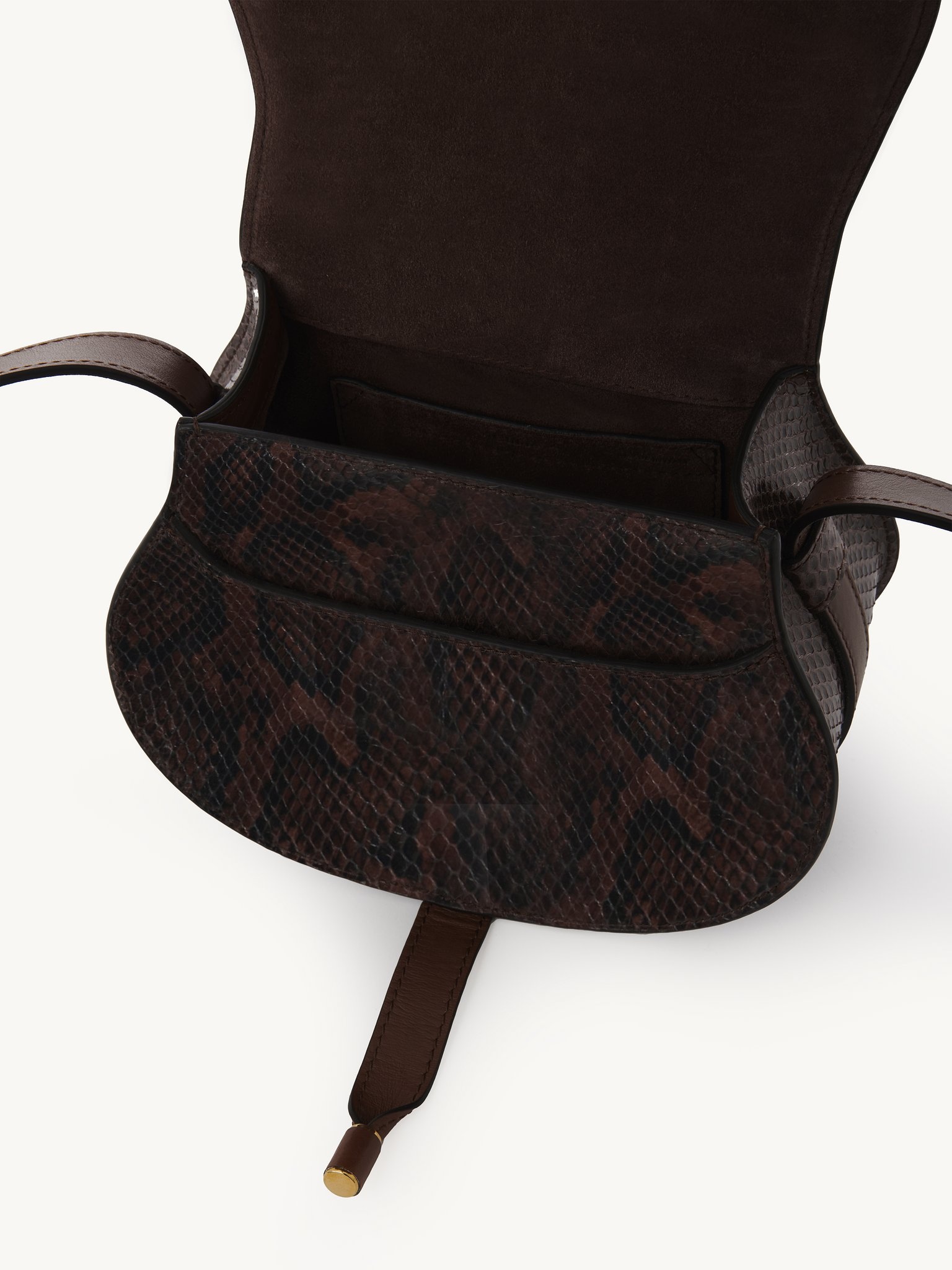 SMALL MARCIE SADDLE BAG IN PYTHON-EFFECT LEATHER - 4