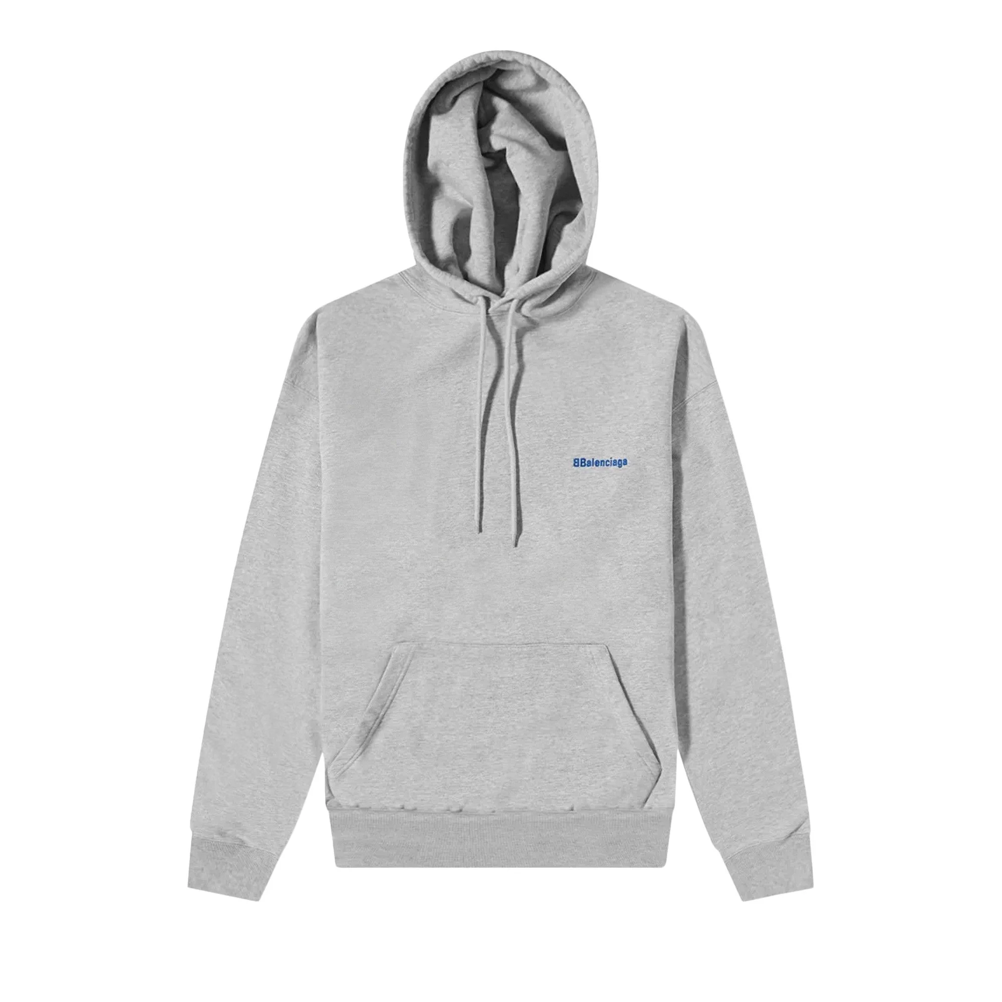 Balenciaga BB Corporate Hoodie 'Heather Grey/Royal Blue' - 1