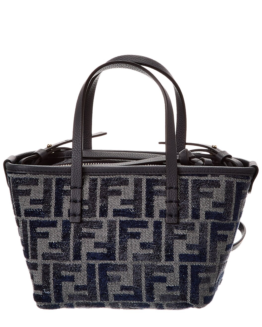 FENDI Roll Mini FF Canvas & Leather Tote - 2