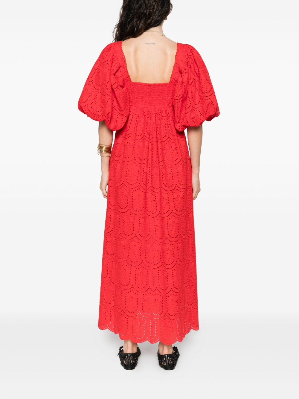 Pineapple eyelet-detail dress - 4