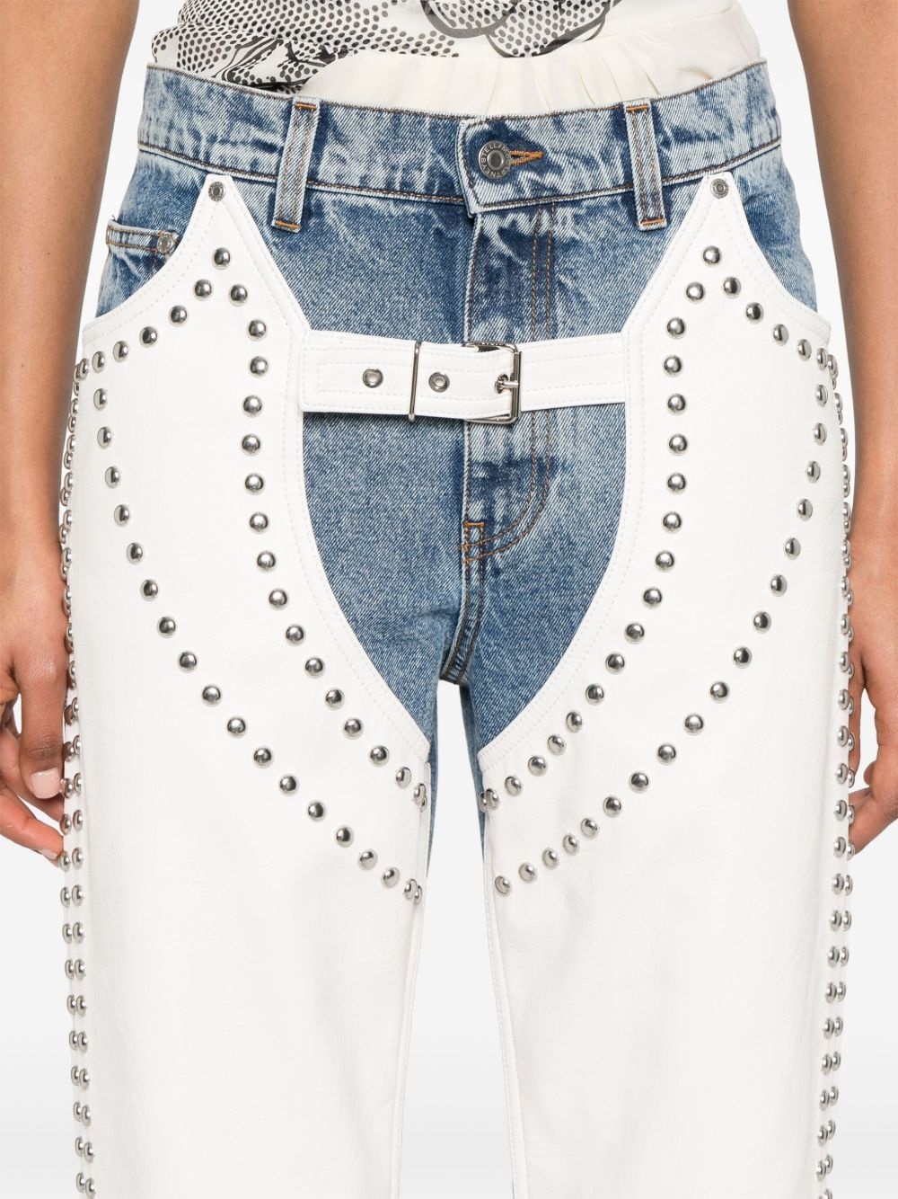 studded straight-leg jeans - 5