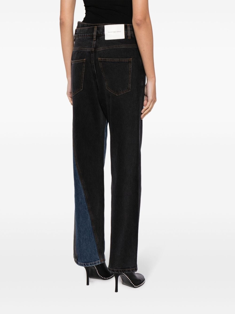asymmetric-rise straight-leg jeans - 4