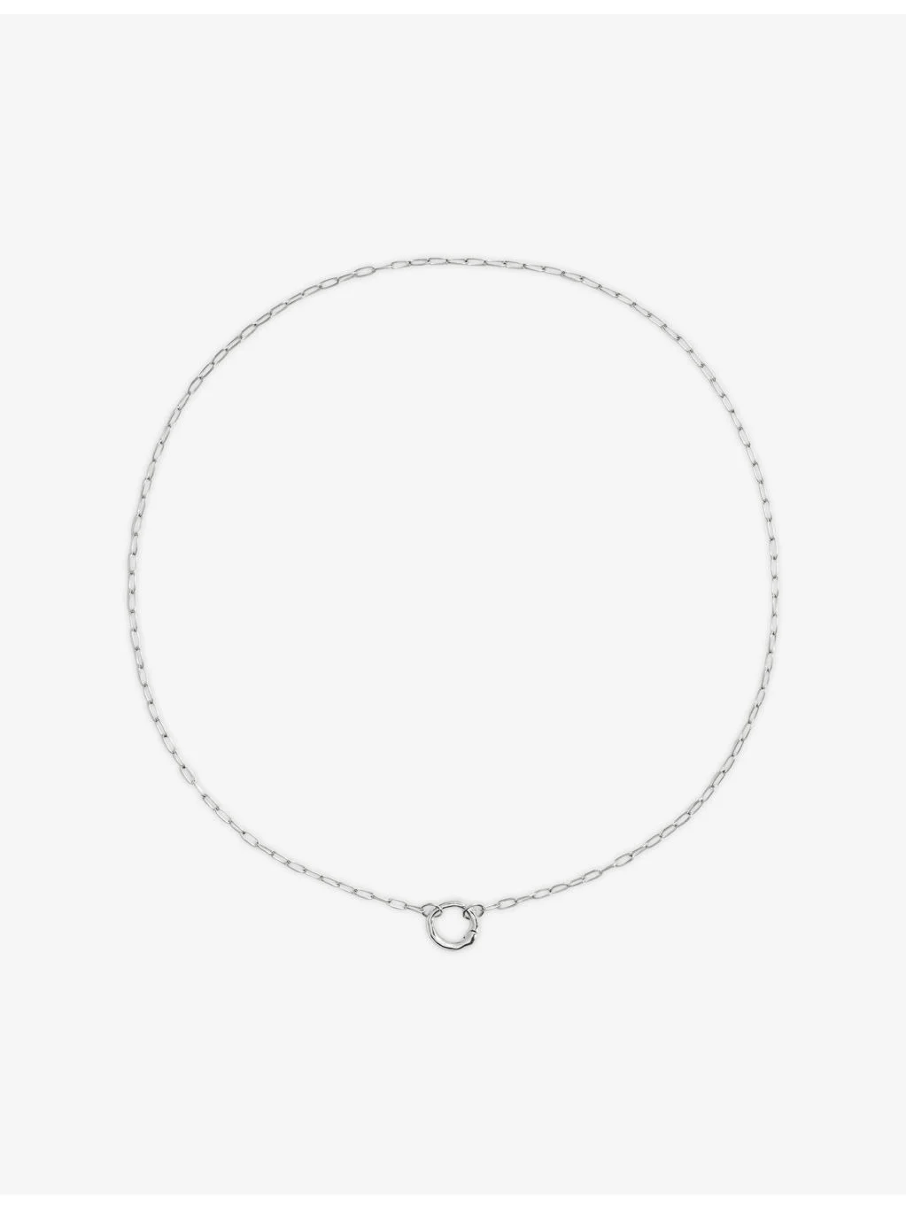 Oval Link Chain Sterling-Silver Charm Necklace - 1