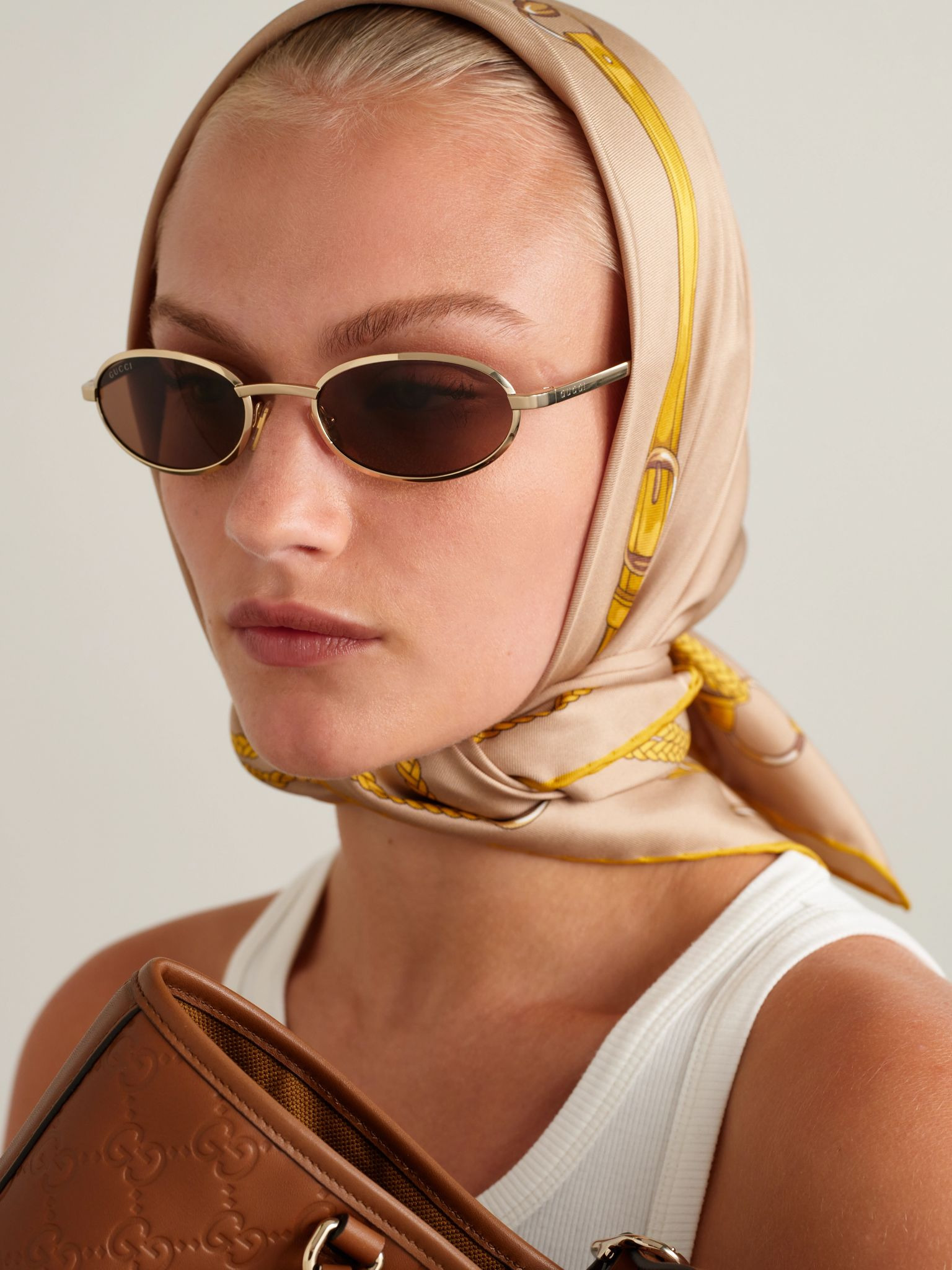 Rodeo Drive oval-frame gold-tone sunglasses Gold - 2