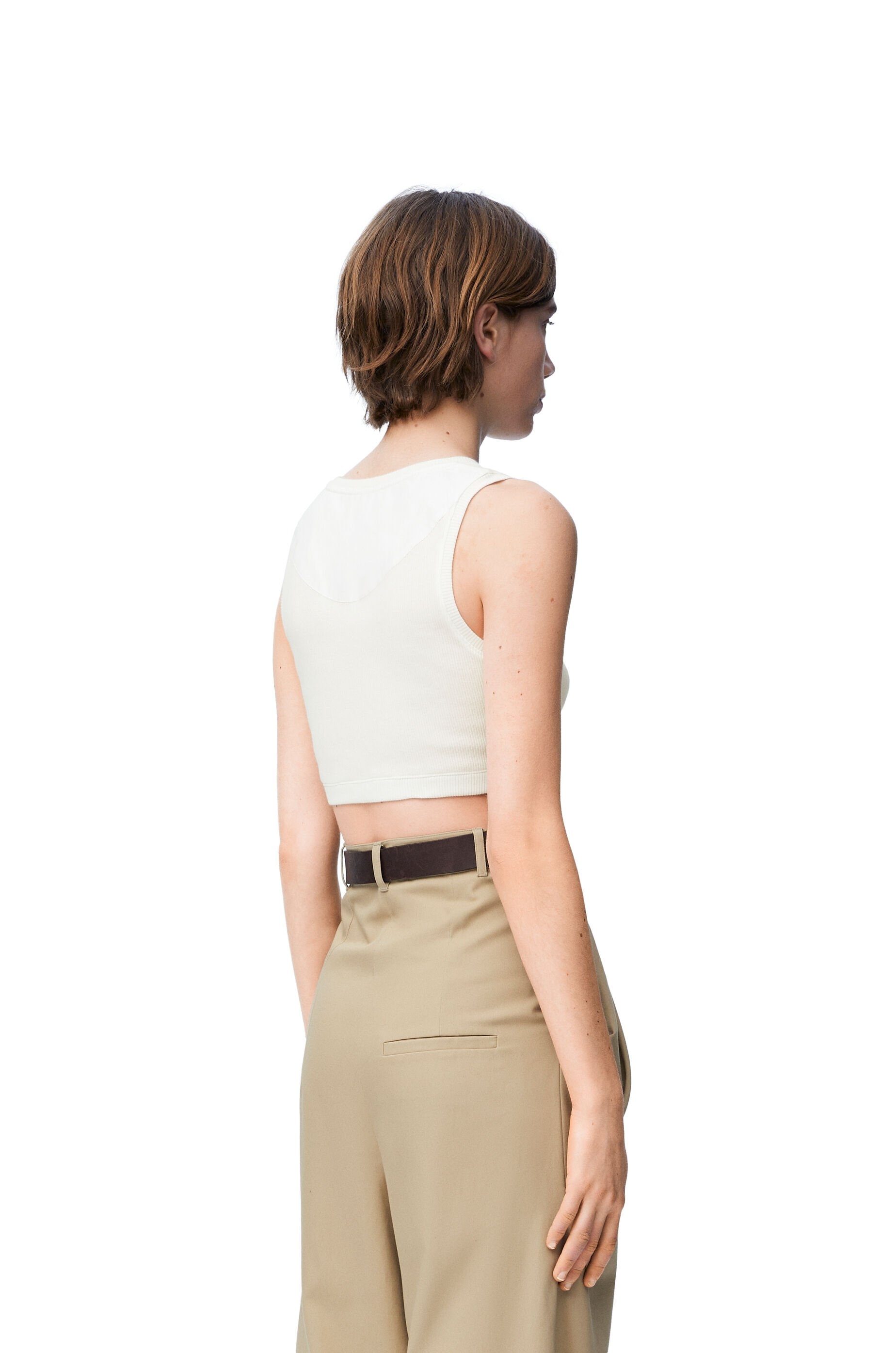 Cropped Anagram tank top in cotton - 4