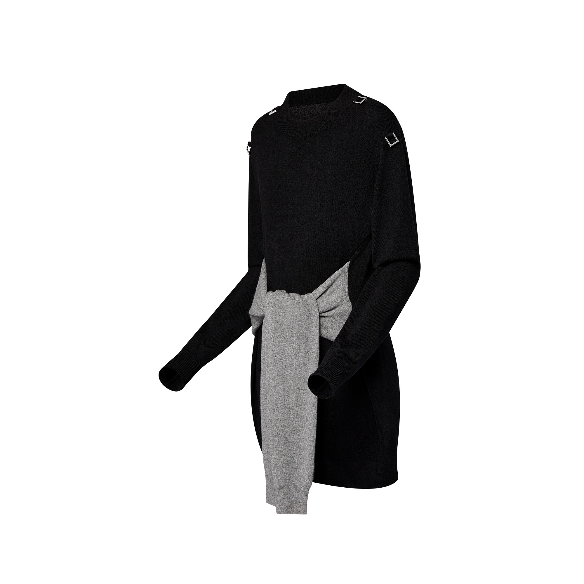 Sleeve Tie Knit Dress - 2