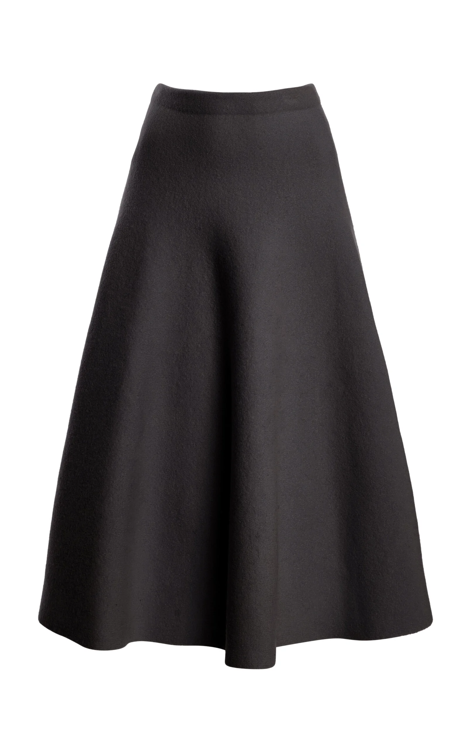 The Miller Structured Virgin-Wool Midi Skirt grey - 1