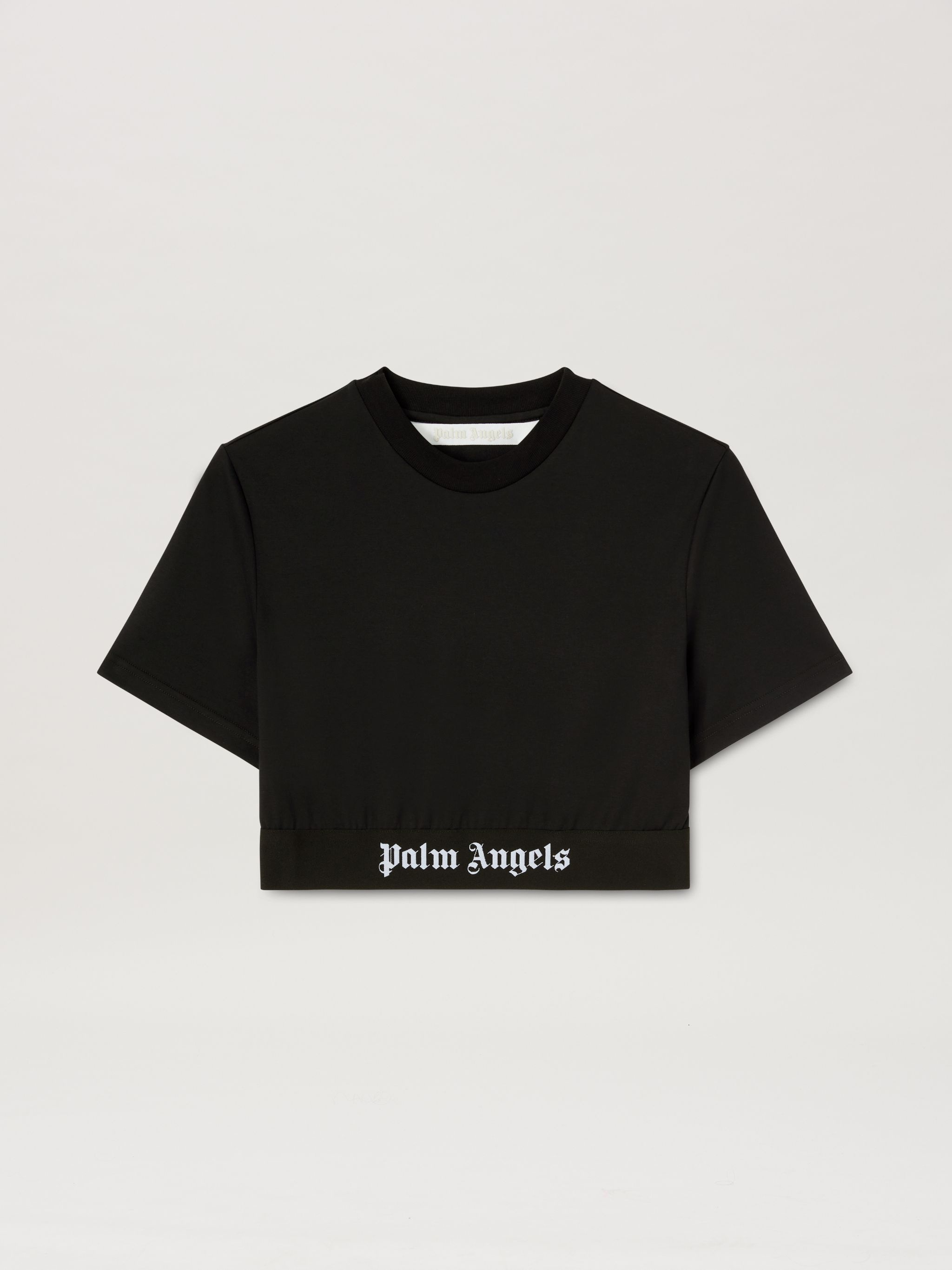 Tシャツ・カットソー Palm Angels 'Classic Logo Tape' cropped T-shirt Palm Angels Iconic Tape Crop T - shirts | REVERSIBLE