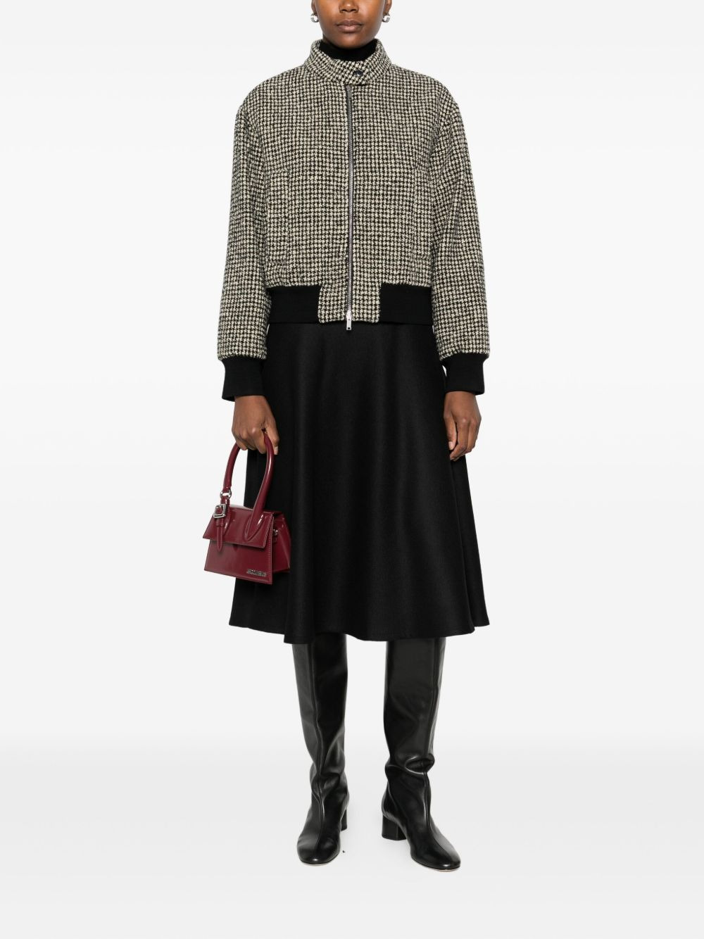 houndstooth zip-front jacket - 2