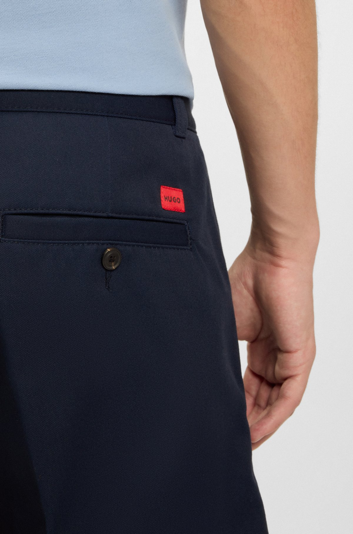 REGULAR-FIT SHORTS WITH SLIM LEG AND BUTTONED POCKETS - 5