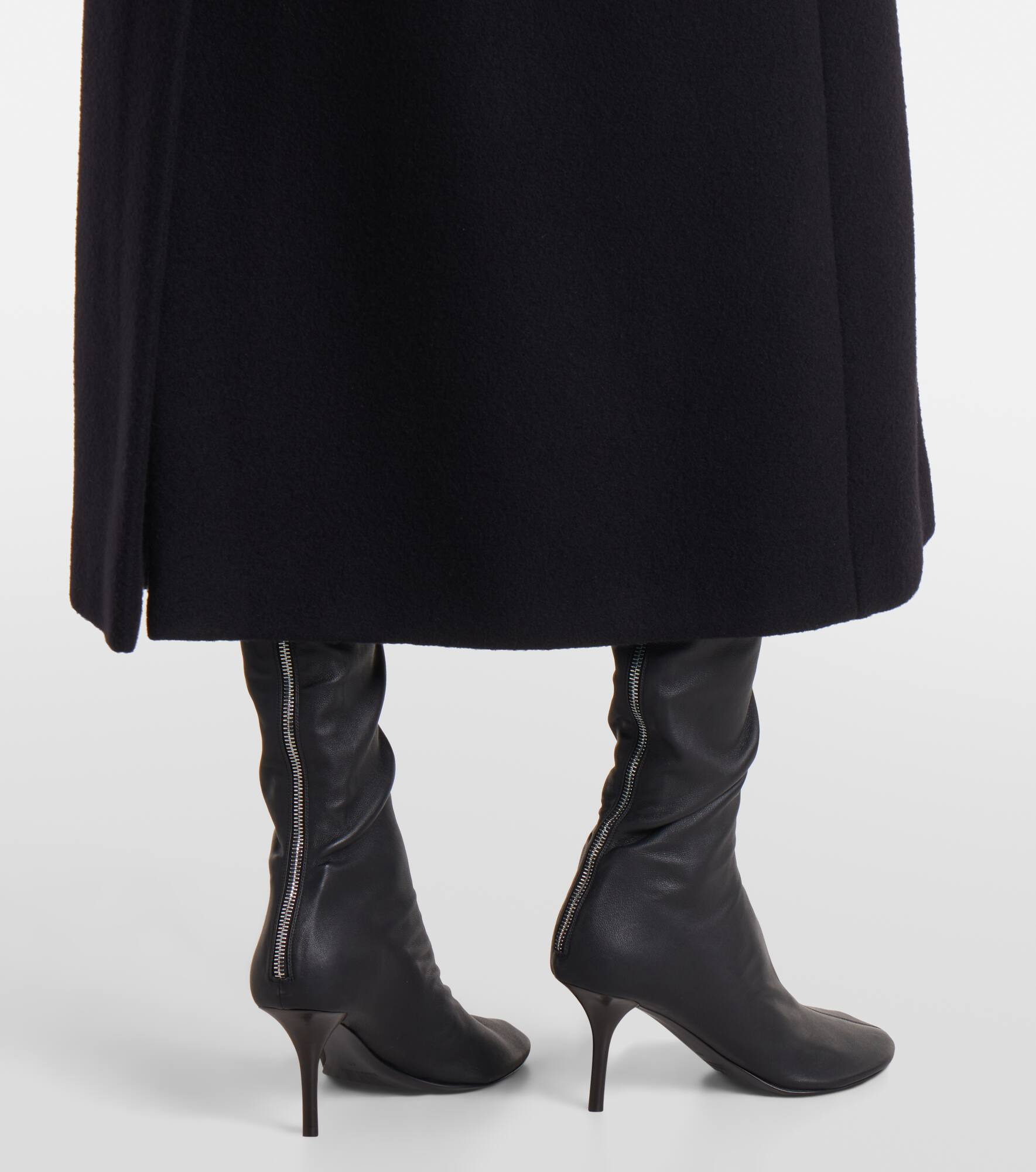 Zebra virgin wool wrap coat - 5
