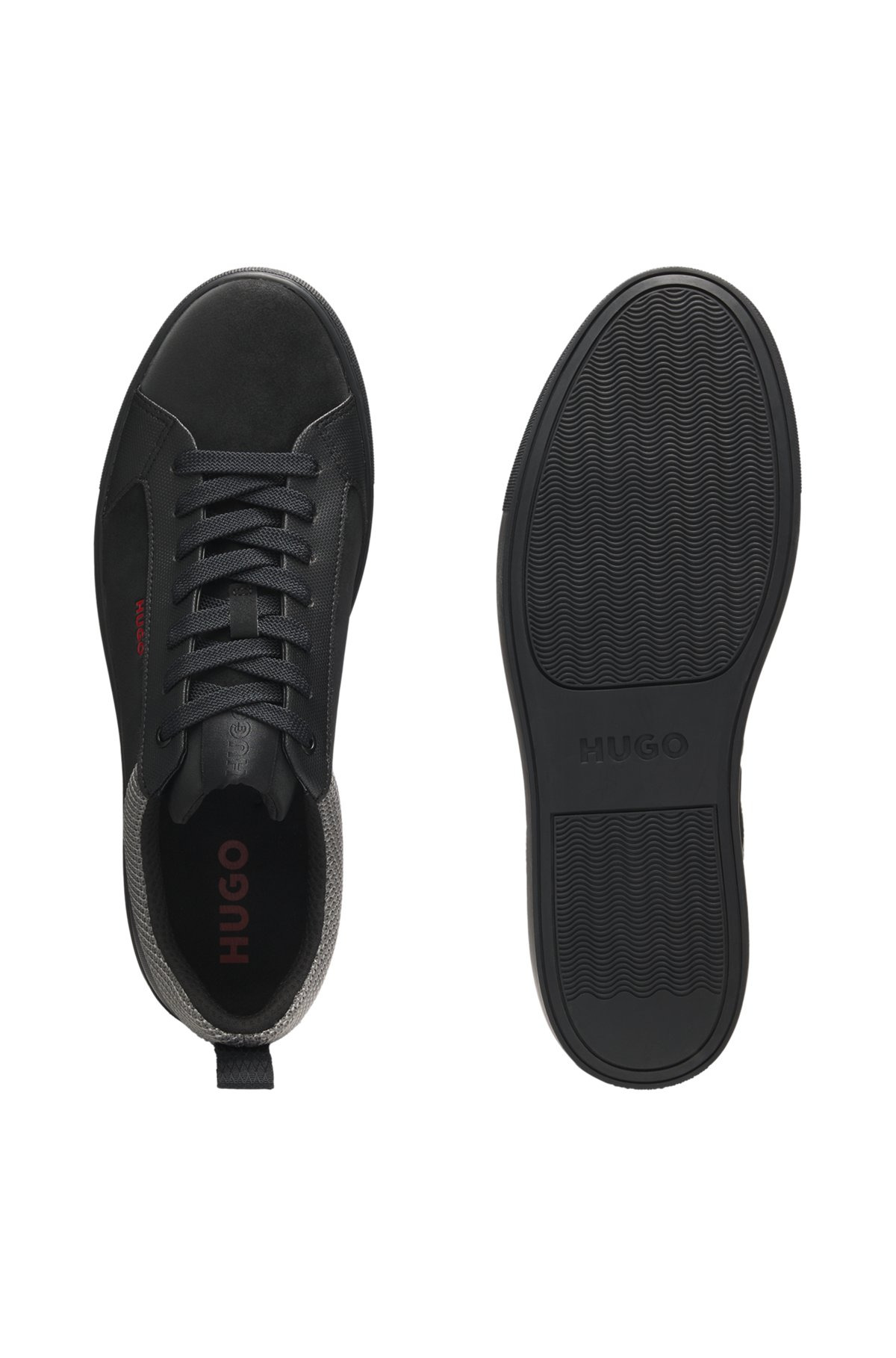 FAUX-NUBUCK TRAINERS WITH MESH COLLAR - 4