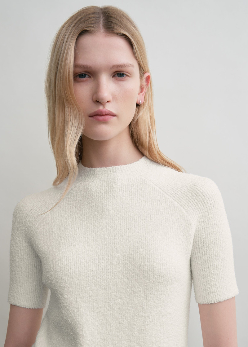 Raglan-sleeve terry knit white 5