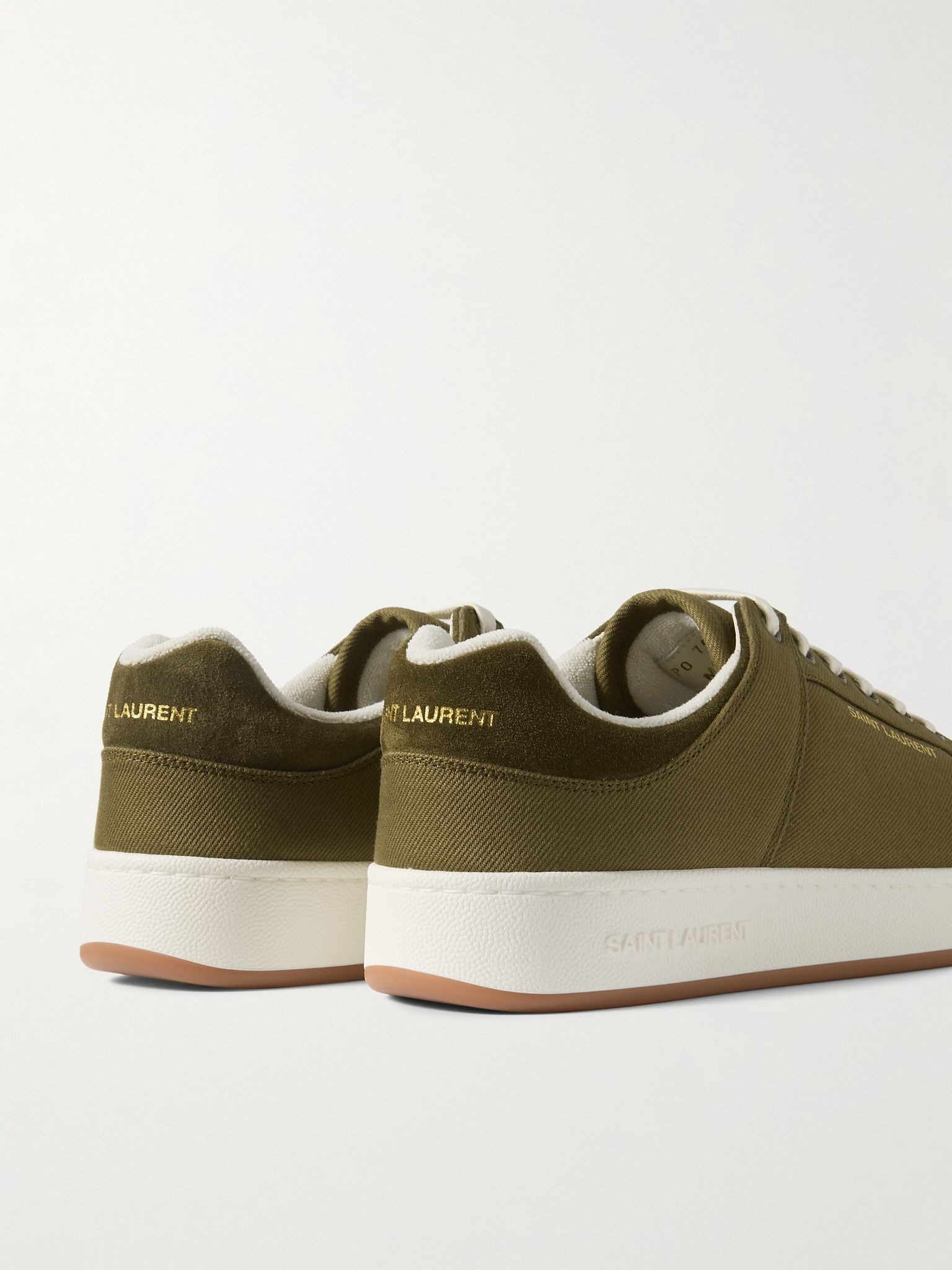 SL61 Suede-Trimmed Canvas Sneakers Green - 5