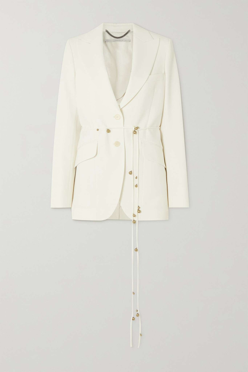 Belted embellished twill blazer 1