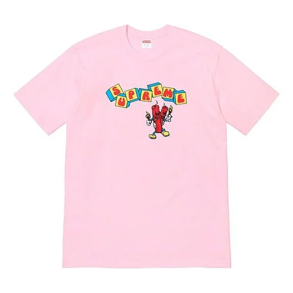 Supreme SS19 Dynamite Tee Printing Short Sleeve Unisex Pink SUP-SS19-10495 - 1