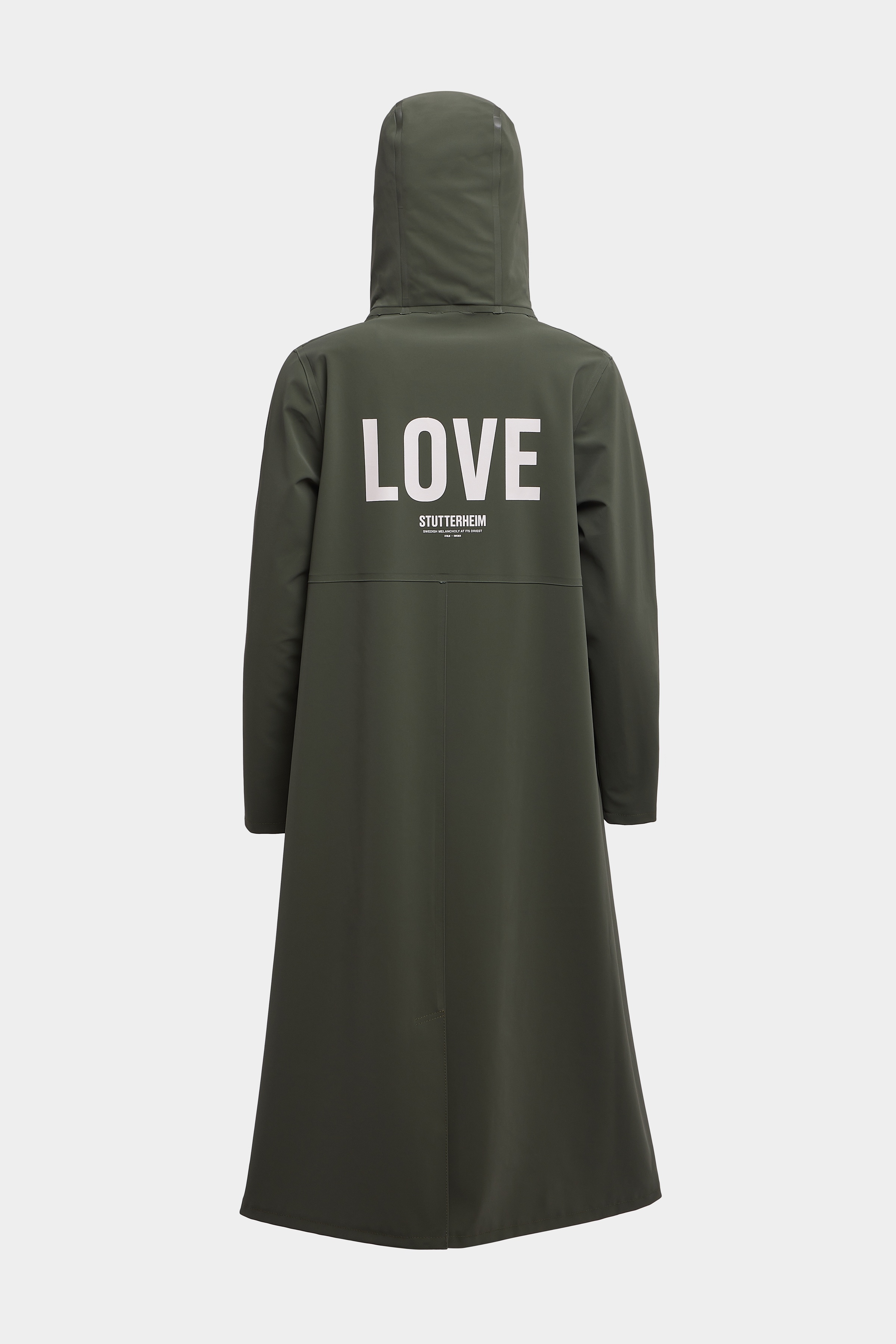 Mosebacke Long Matte Print Raincoat Dark Green - 5