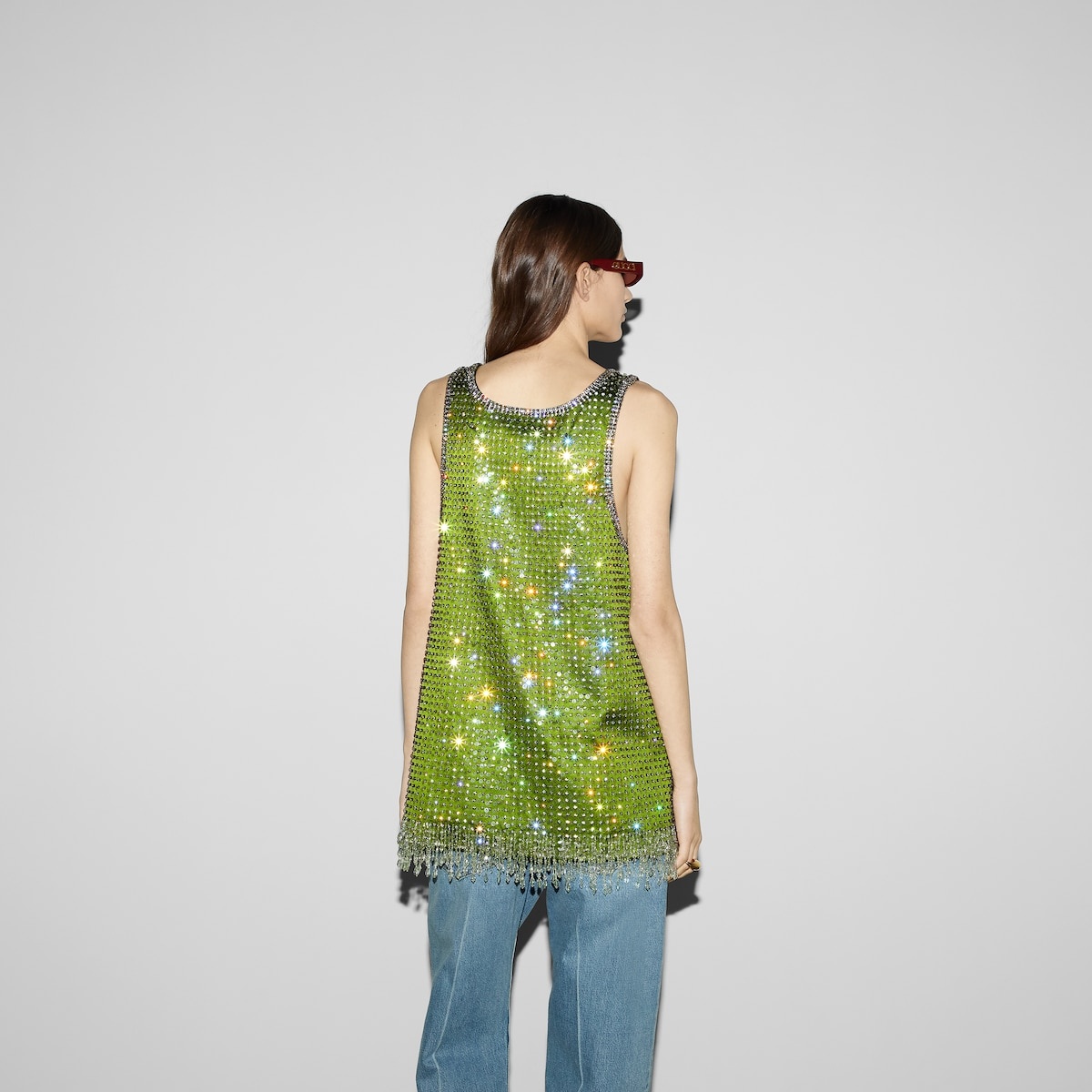 Silk dress with crystal embroidery - 4