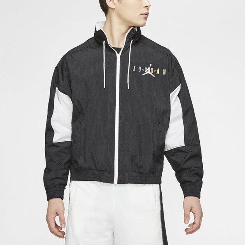 Jordan Air Jordan Sport DNA Colorblock Jacket Black White CD5748-010 outlook