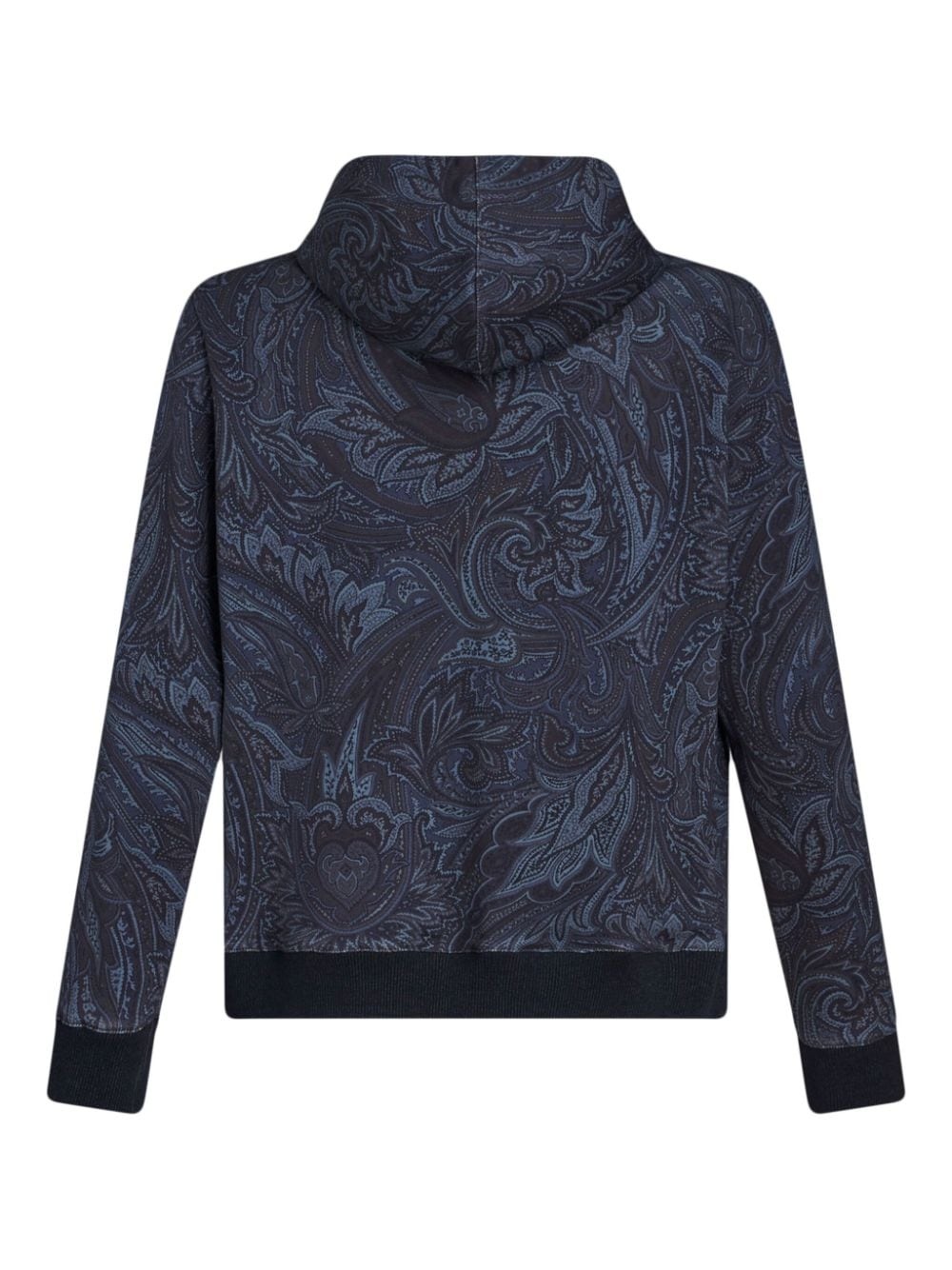 paisley-print zip-up cotton hoodie - 7
