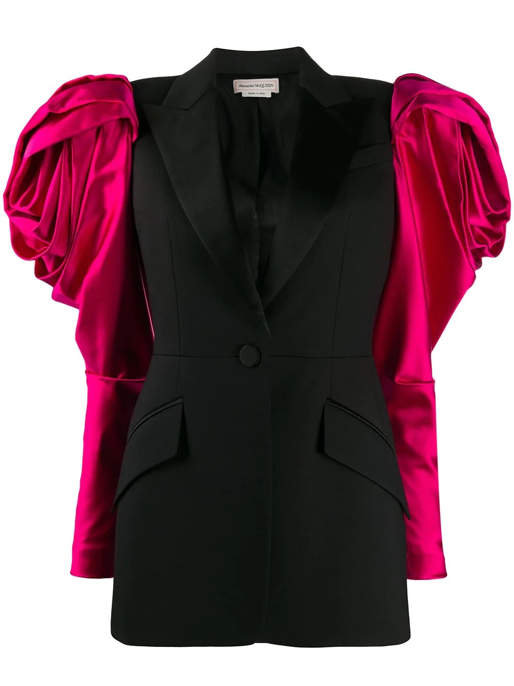 exaggerated shoulder single-breasted blazer - 1