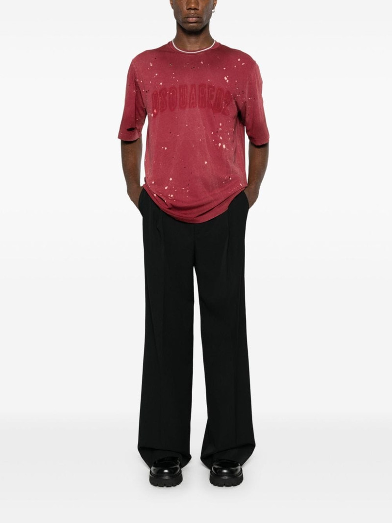 DSQUARED2 logo-print distressed T-shirt outlook
