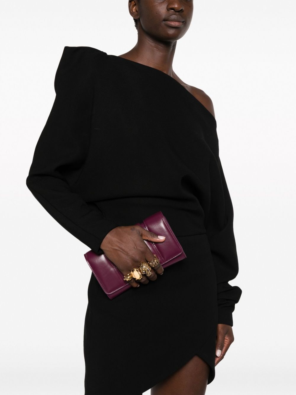 Skull quilted clutch bag - 2