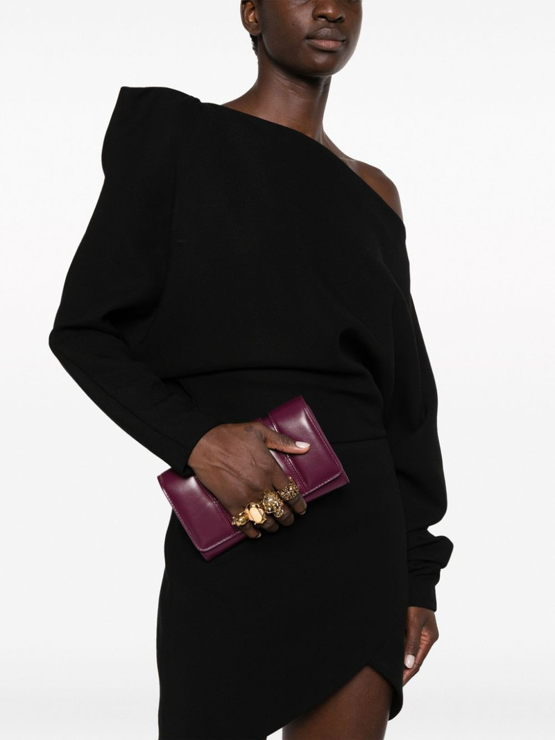 Alexander McQueen Skull quilted clutch bag outlook