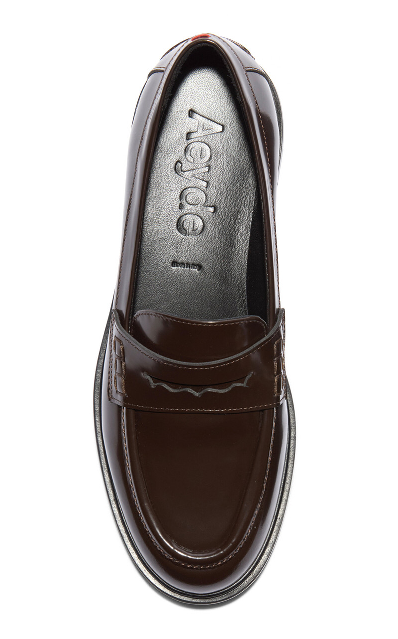 Aeyde Leon Leather Loafers brown outlook