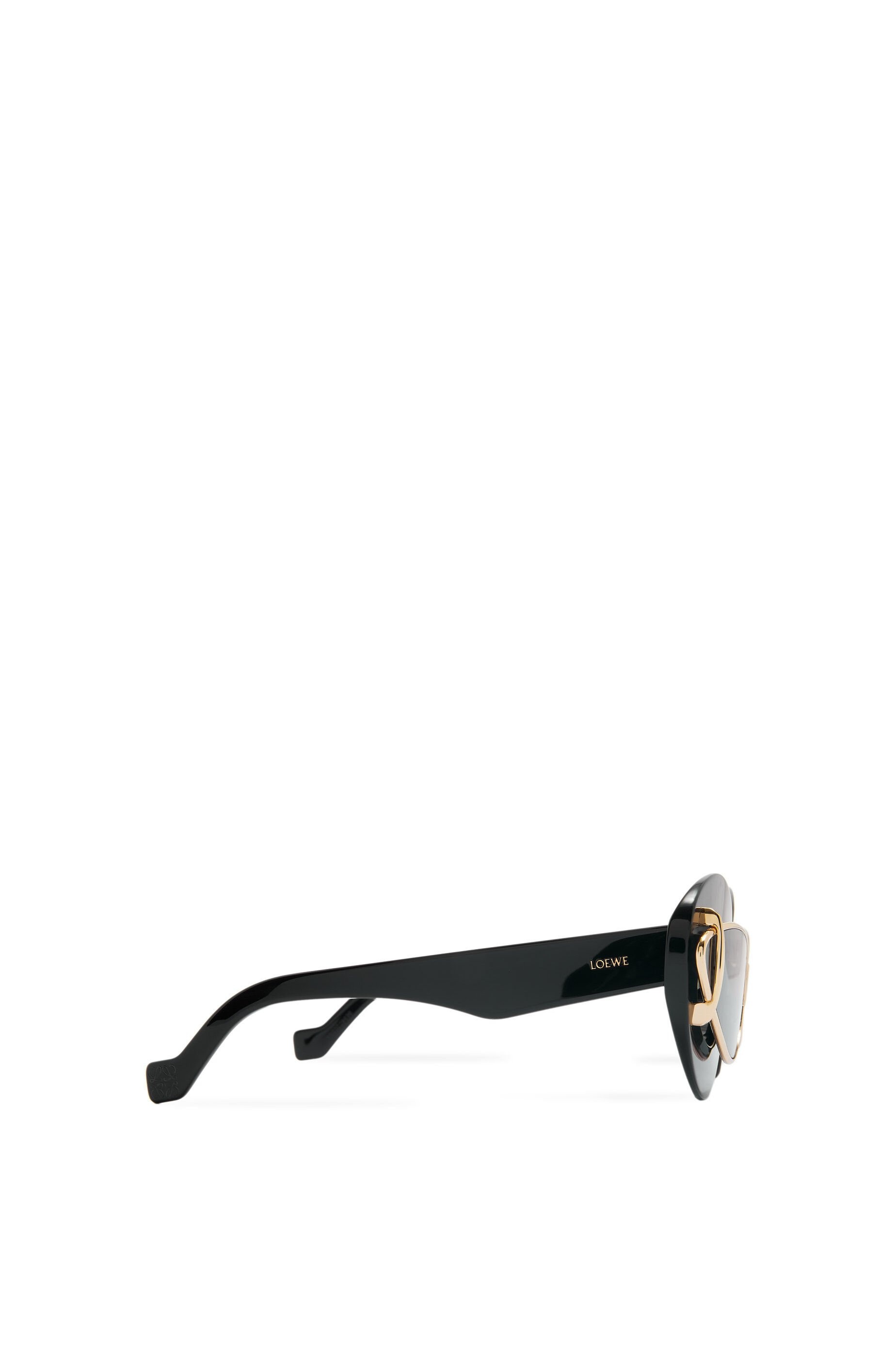 Cateye double frame sunglasses in acetate and metal - 4