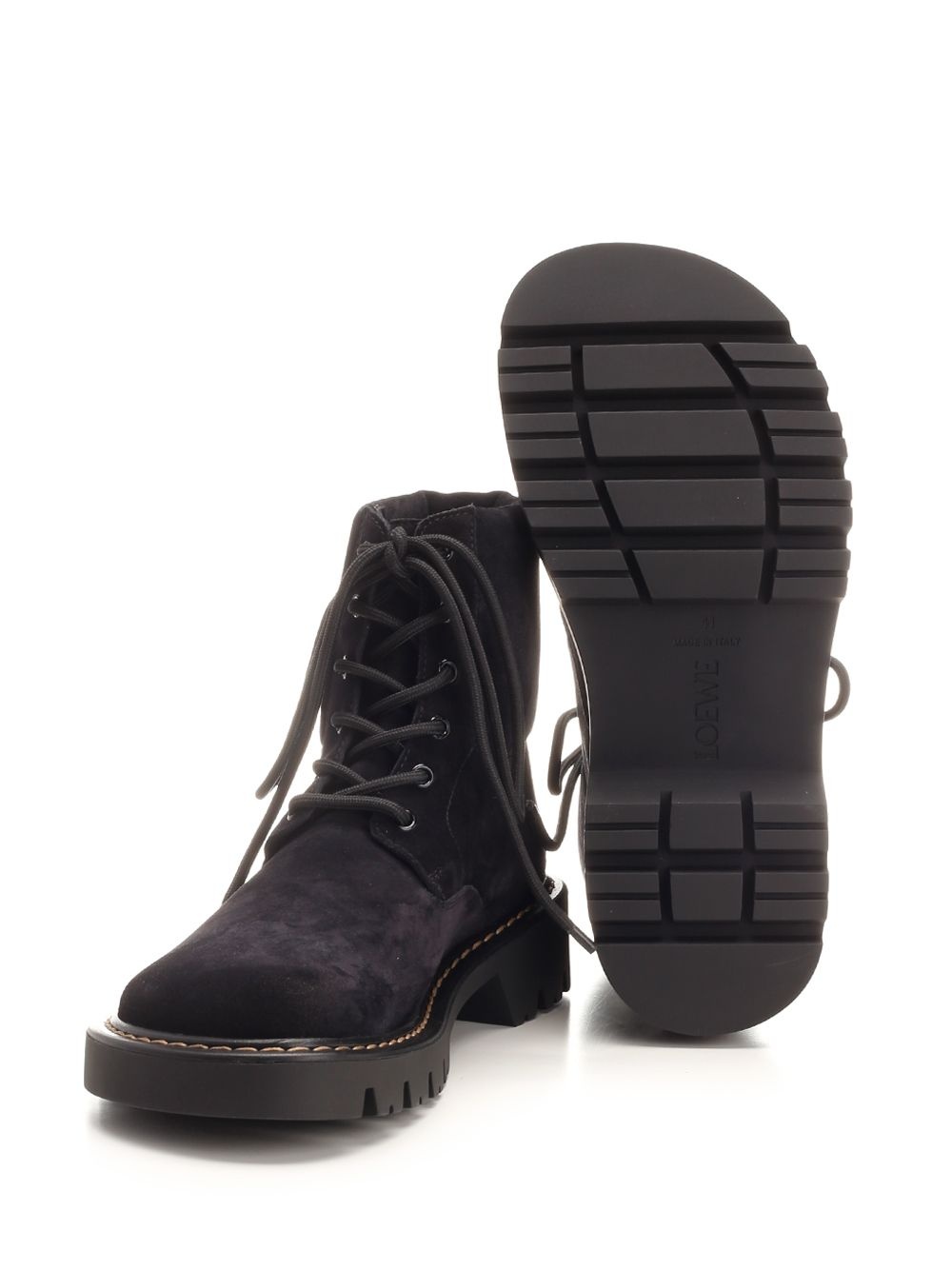 Sierra Combat Ankle Boot In Suede Boots Black - 5