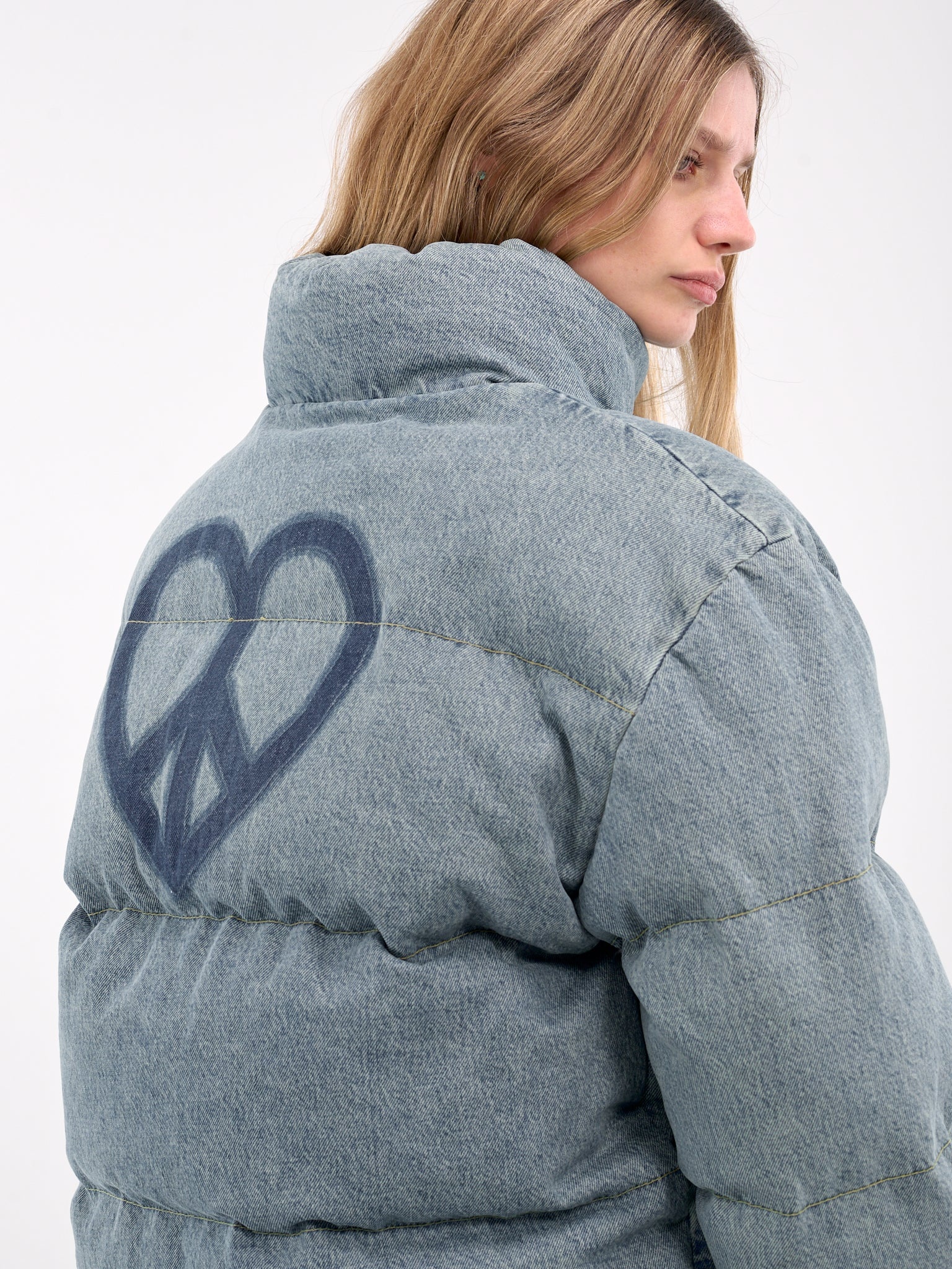 Denim Puffer Jacket - 5