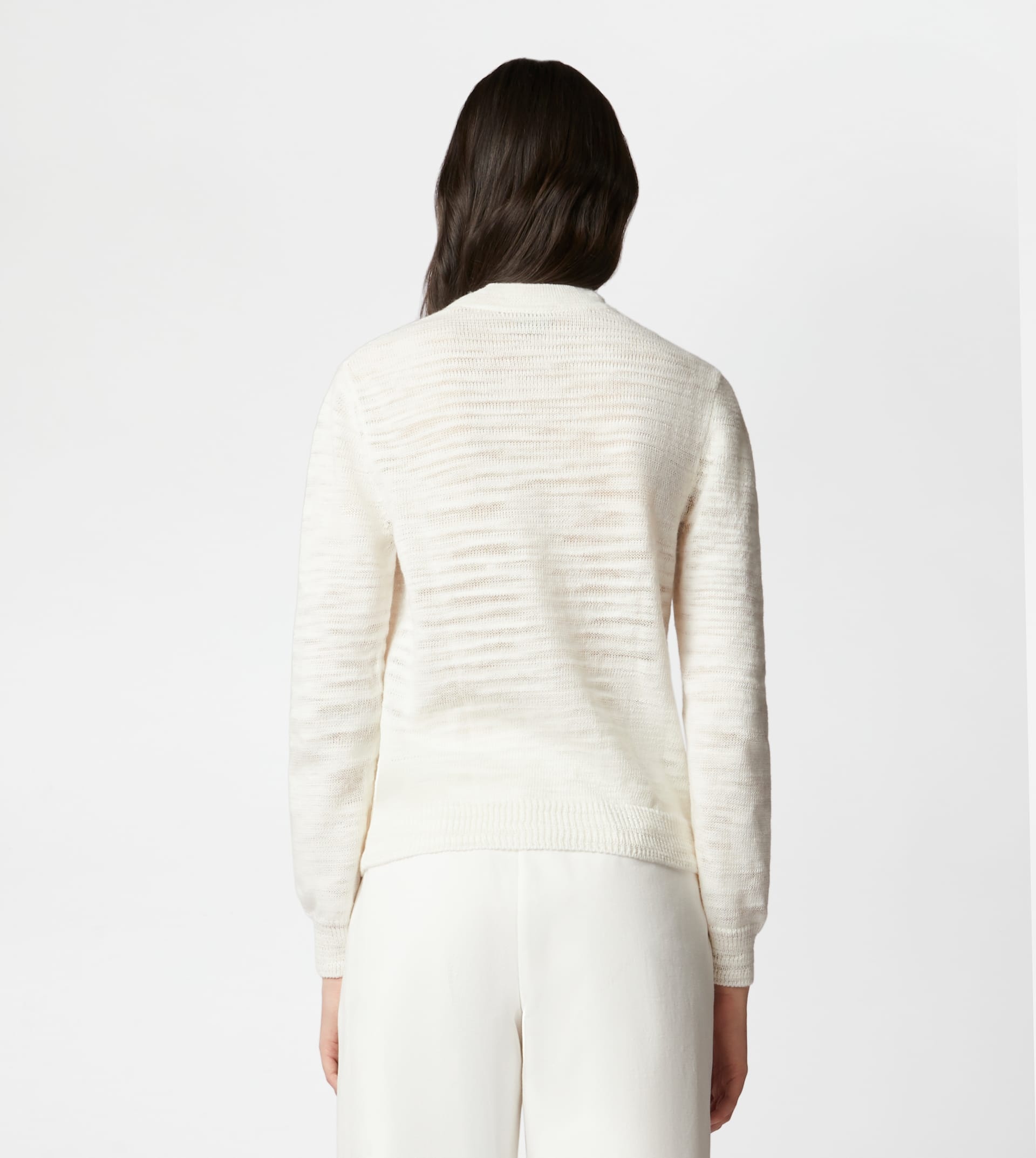 LINEN BLEND CARDIGAN - WHITE - 7