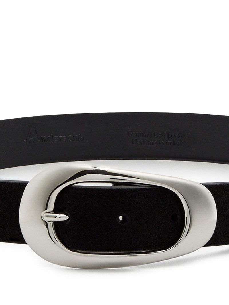 Anderson's oval-buckle suede belt outlook