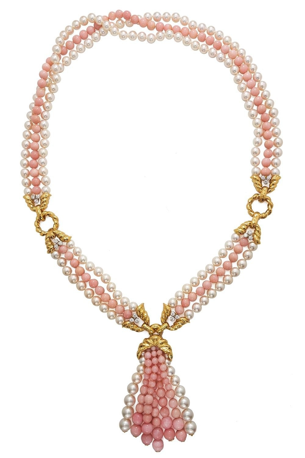 Pink Opal Diamond Necklace - 1