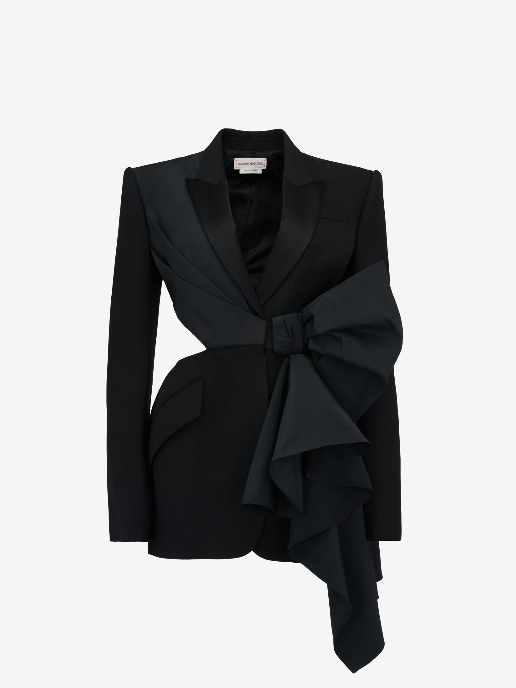 Women's Bow Slashed Jacket in Black - 1