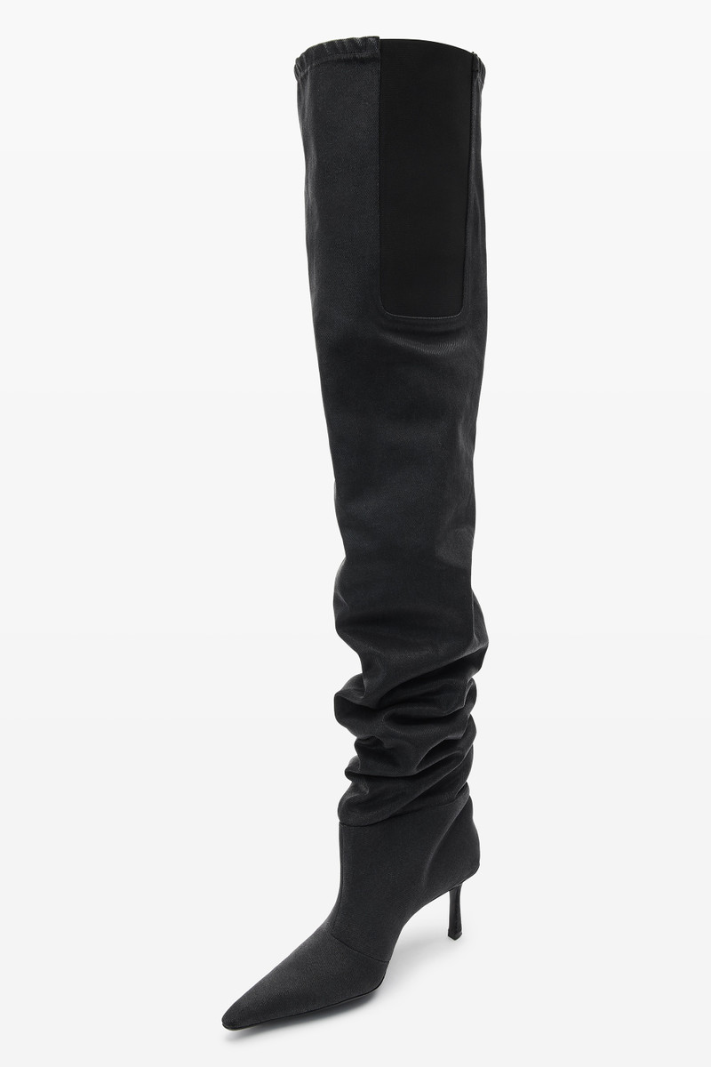 Alexander Wang VIOLA 65 HIGH HIP BOOT IN WASHED DENIM outlook