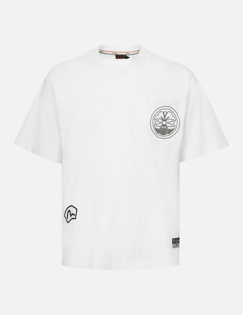 MULTI-POCKET PRINT AND SEAGULL BRUSHSTROKE DAICOCK PRINT RELAX FIT T-SHIRT 1