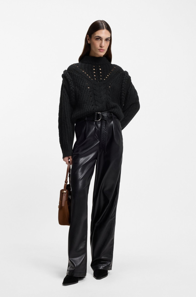 BOSS ITALIAN-YARN SWEATER WITH STRUCTURED KNIT outlook