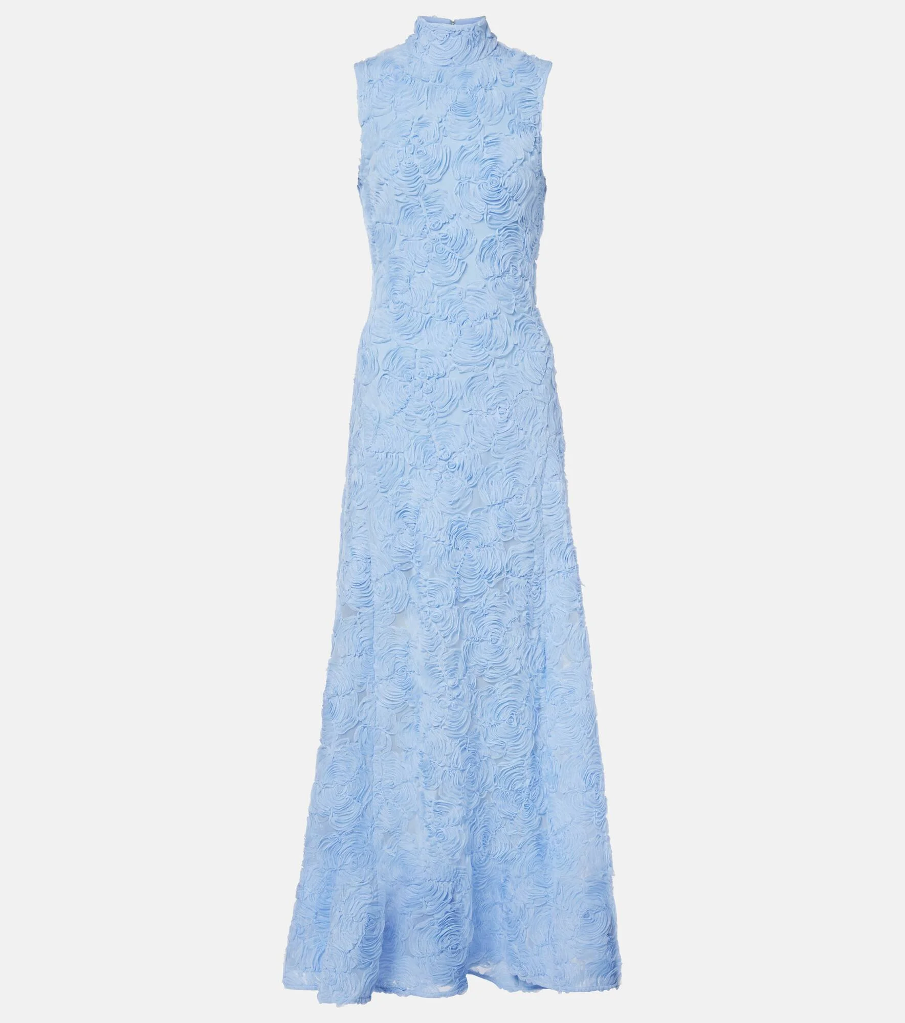 Floral embroidered mesh maxi dress - 1