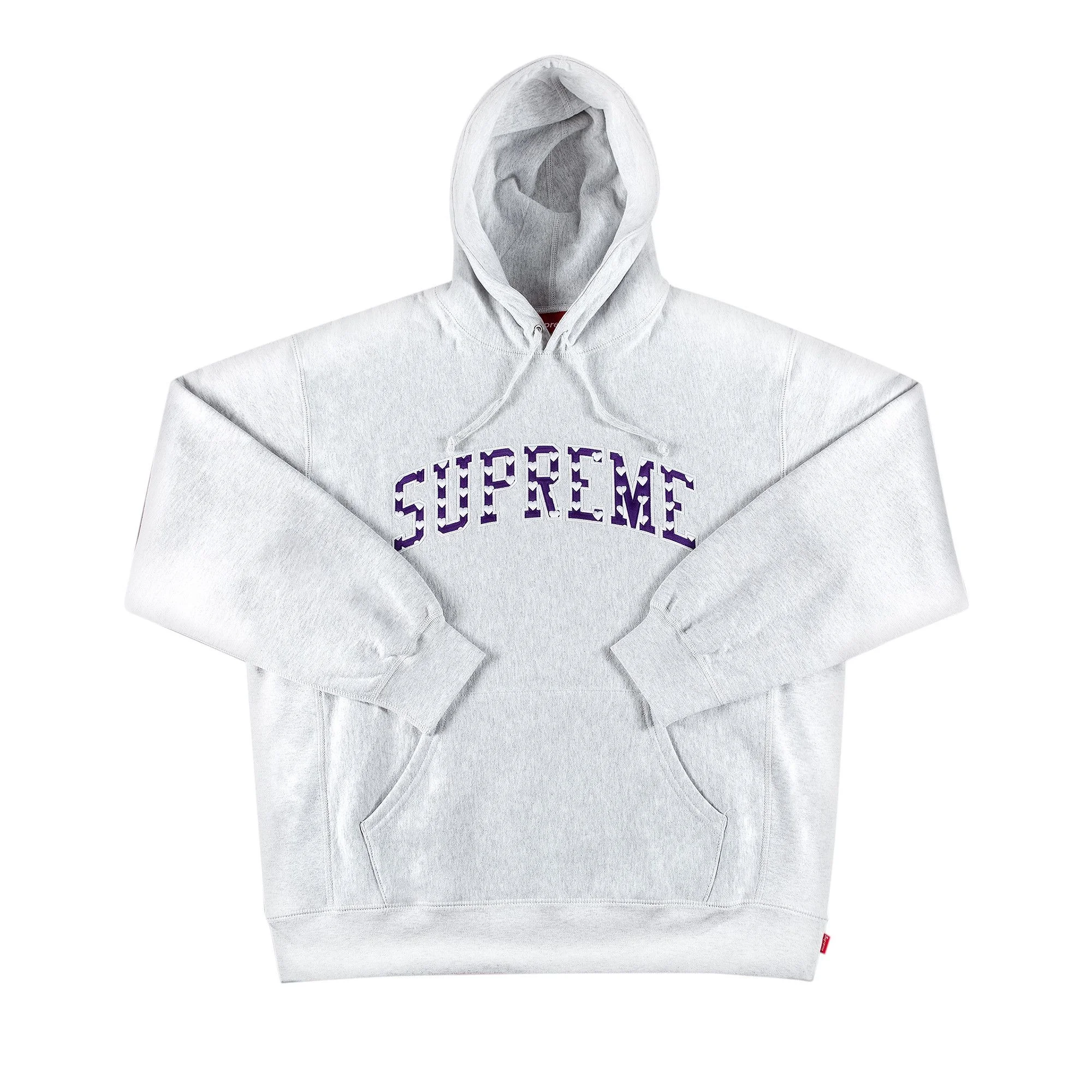 Supreme Hearts Arc Hooded Sweatshirt 'Ash Grey' - 1
