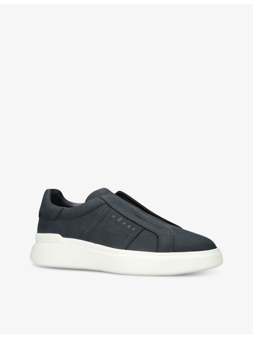 Fascia slip-on logo-embossed suede low-top trainers - 3