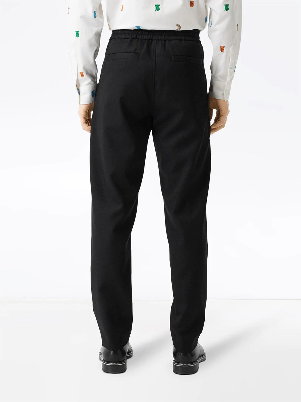 monogram motif wool track pants - 4