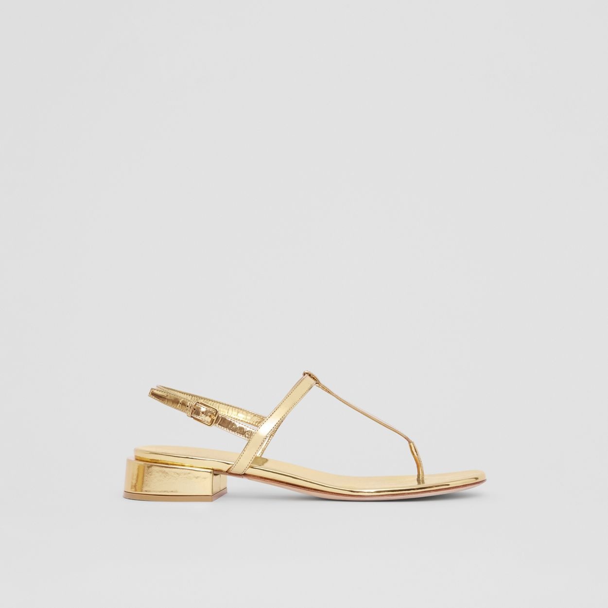 Metallic Leather Sandals - 6