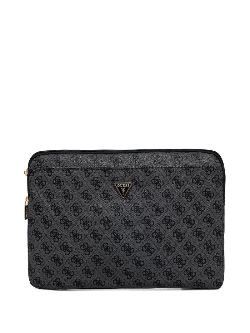 monogram-print logo-plaque laptop bag 1